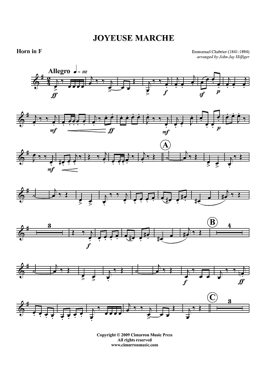 Joyeuse Marche - Horn in F