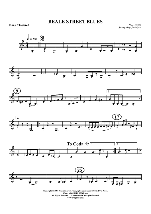 Beale Street Blues - Bass Clarinet