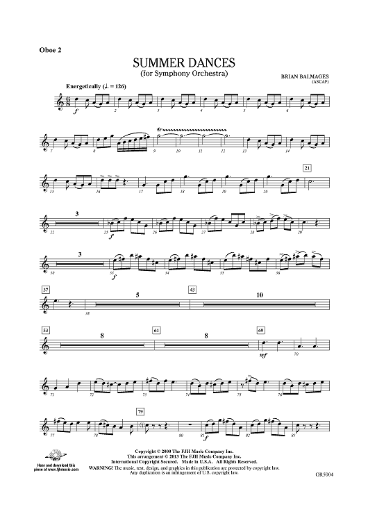 Summer Dances - Oboe 2