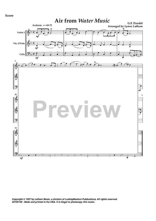 Air from Water Music - Score