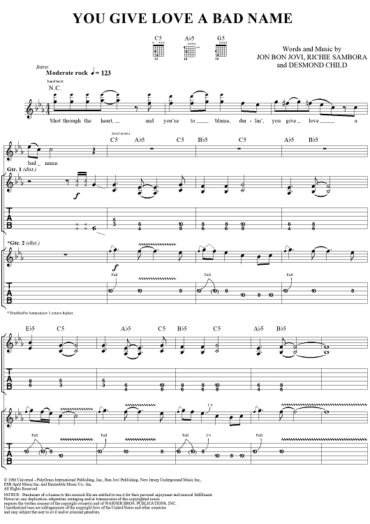 You Give Love a Bad Name