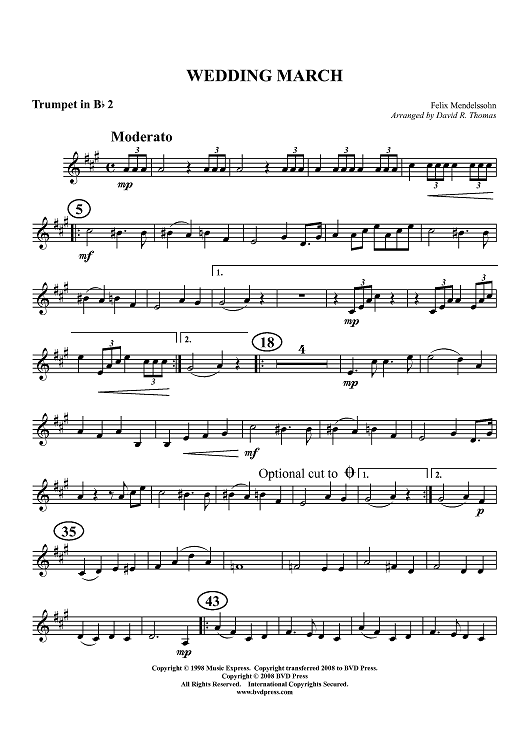 Wedding March - Trumpet 2