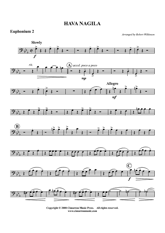 Hava Nagila - Euphonium 2 BC/TC
