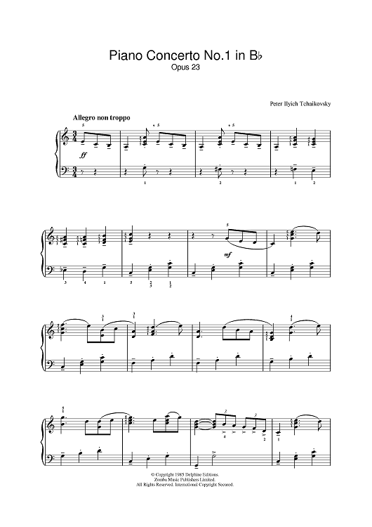 Piano Concerto No 1 in B Flat Minor, Opus 23