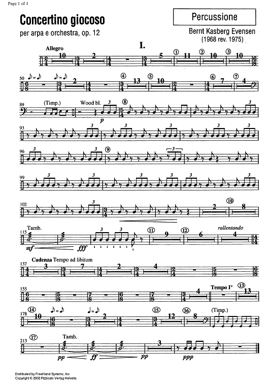 Concertino giocoso Op. 12 - Percussion
