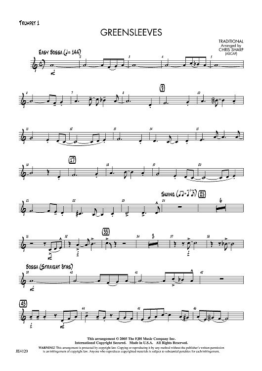Greensleeves - Trumpet 1