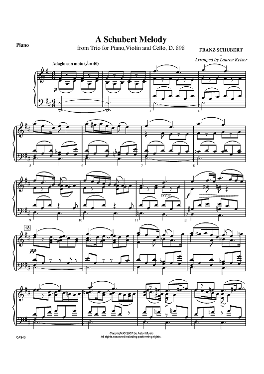 A Schubert Melody - Piano
