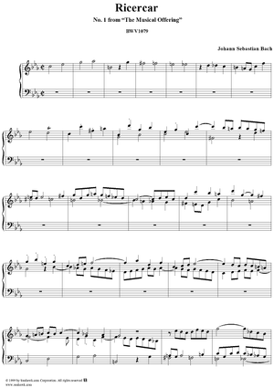 Ricercar a 3 - No. 1 from "The Musical Offering" - BWV1079