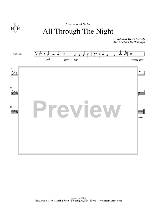 All Through The Night - Trombone 3