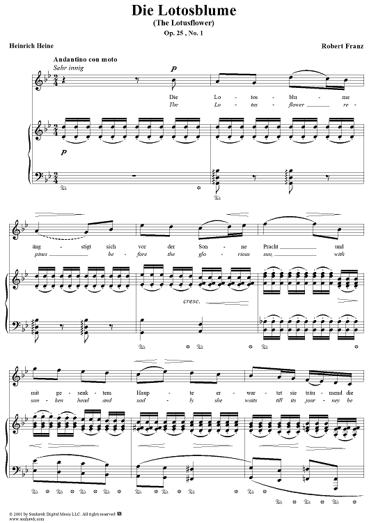 Six Lieder, op. 25, no. 1: The Lotusflower  (Die Lotosblume)