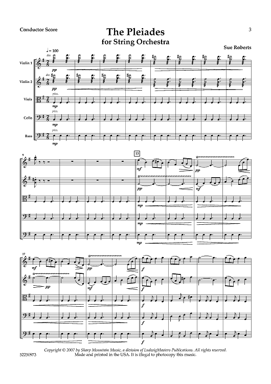 The Pleiades for String Orchestra - Score
