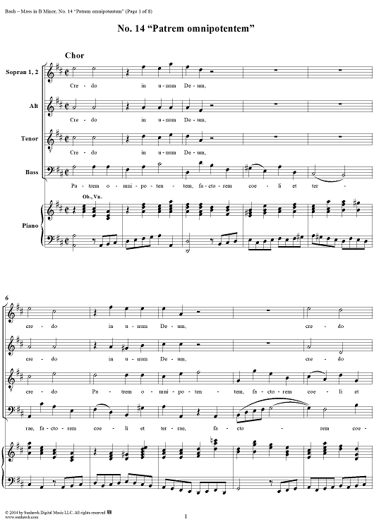 Mass in B Minor, BWV232, No. 14: "Patrem omnipotentem"