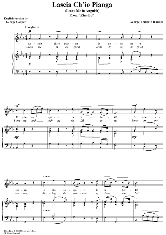 Lascia Ch'io Pianga, from "Rinaldo" (HWV7)