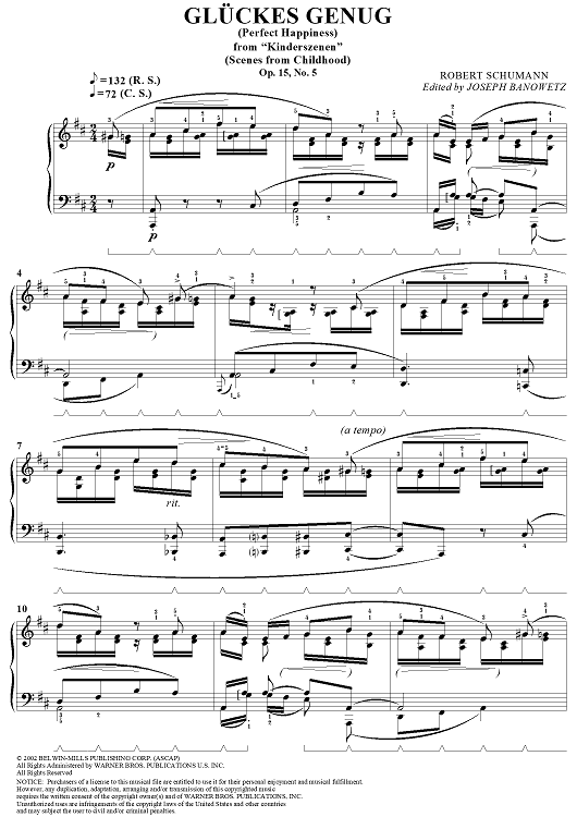 Glückes Genug, Op. 15, No. 5