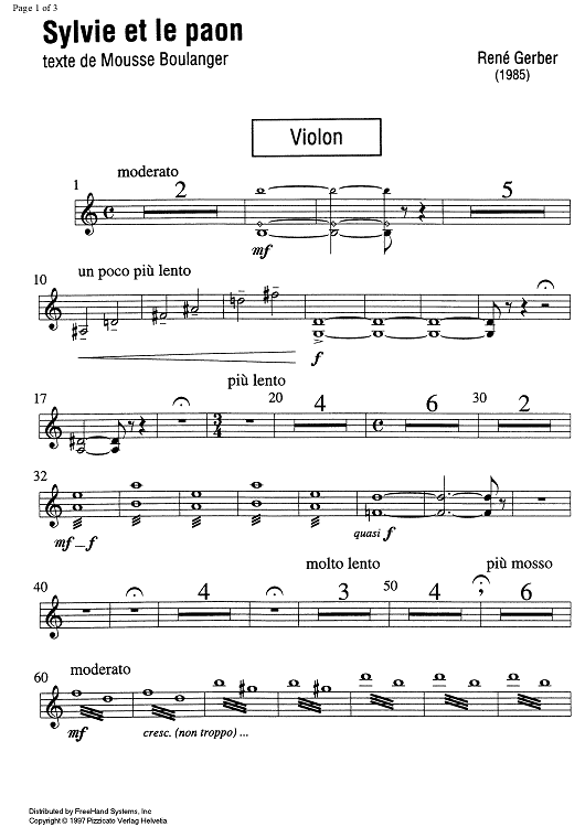 Sylvie et le paon - Violin