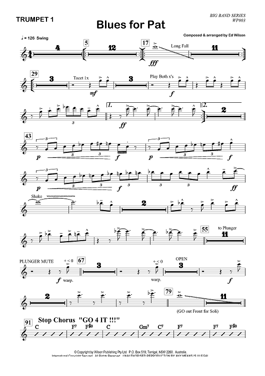 Blues for Pat - Trumpet 1