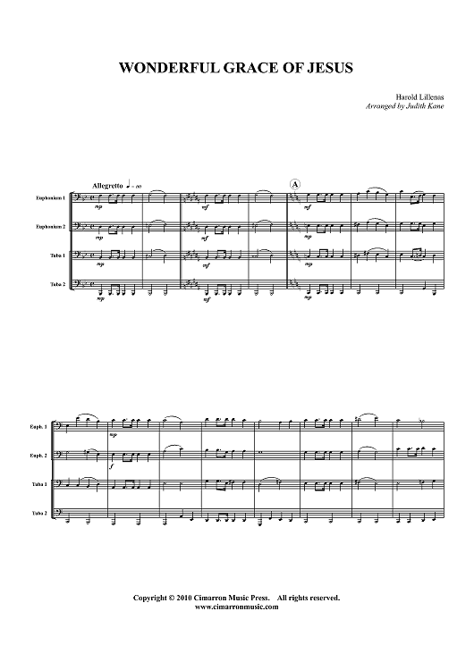 Wonderful Grace of Jesus - Score