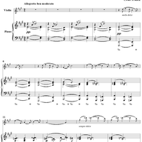 Violin Sonata in A Major, Movement 1 - Piano Score