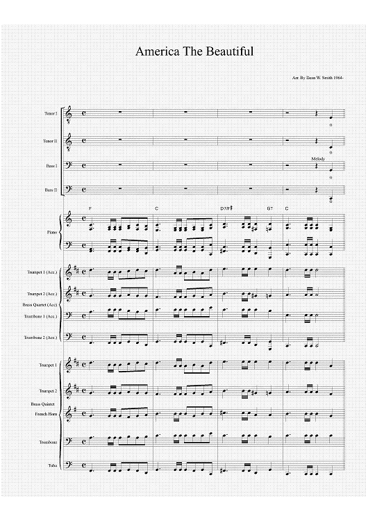 America the Beautiful - Score