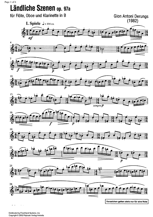 Ländliche Szenen (Rural scenes) Op.97a - Flute