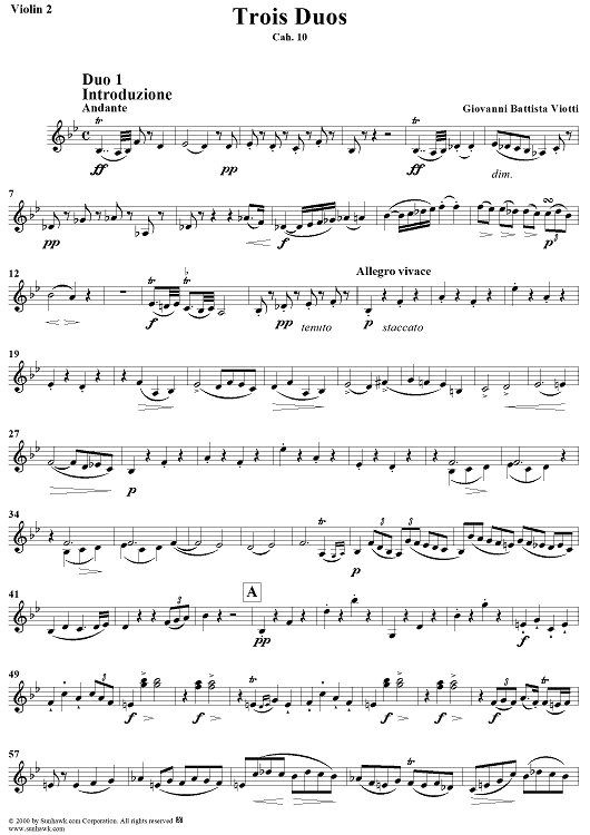 Trois Duos, Cah. 10 - Violin 2