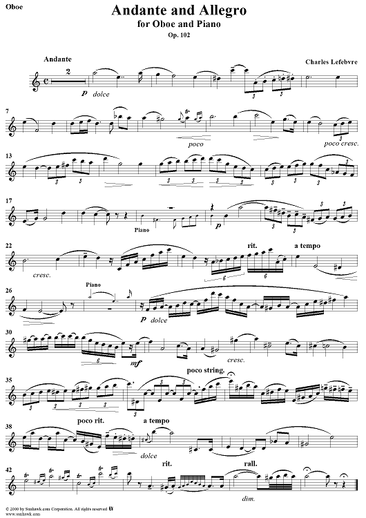 Andante and Allegro - Oboe