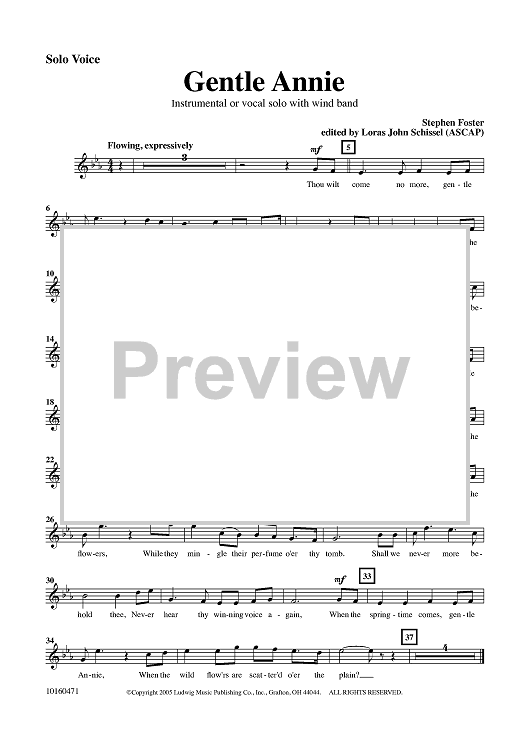 Gentle Annie - Solo Voice