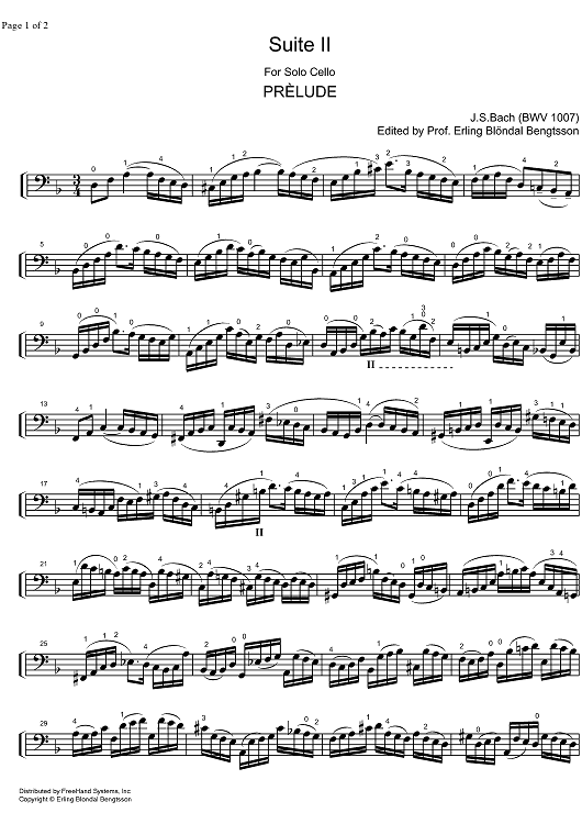 Suite No. 2 d minor BWV 1008 - Cello