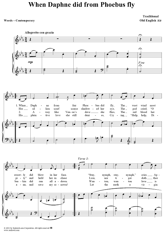 When Daphne Did from Phoebus Fly