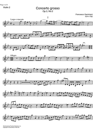 Concerto Grosso Op. 3 No. 2 - Violin 2