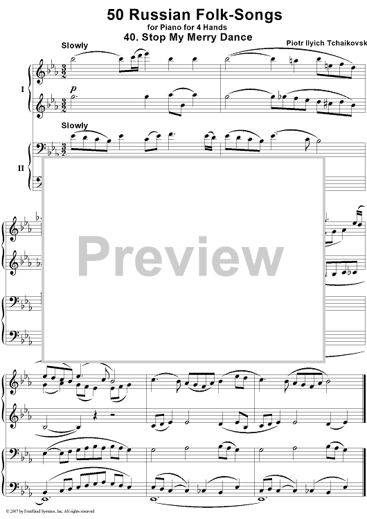 50 Russian Folk-Songs. No. 40. Stop My Merry Dance