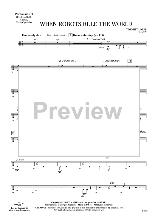 When Robots Rule the World - Percussion 3
