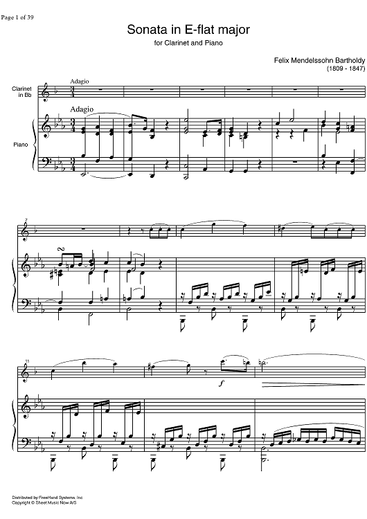 Sonata Eb Major - Score