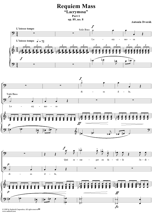 Requiem Mass, Op. 89, Part 1, No. 8, "Lacrymosa"