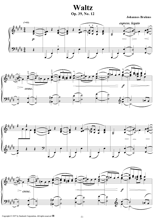 Waltz in E Major, Op. 39, No. 12