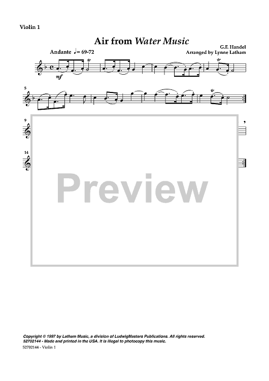 Air from Water Music - Violin 1