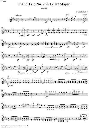 Piano Trio No. 2 in E-flat major, Op. 100  , D929 - Violin
