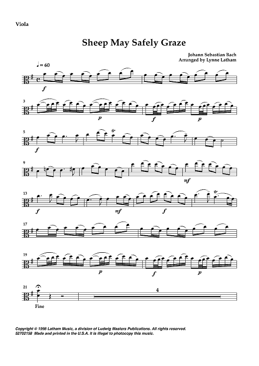 Sheep May Safely Graze - Viola