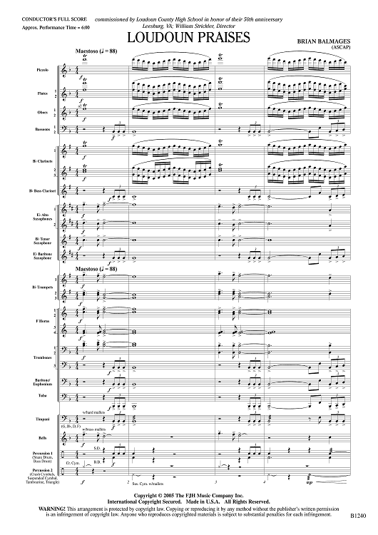 Loudoun Praises - Score