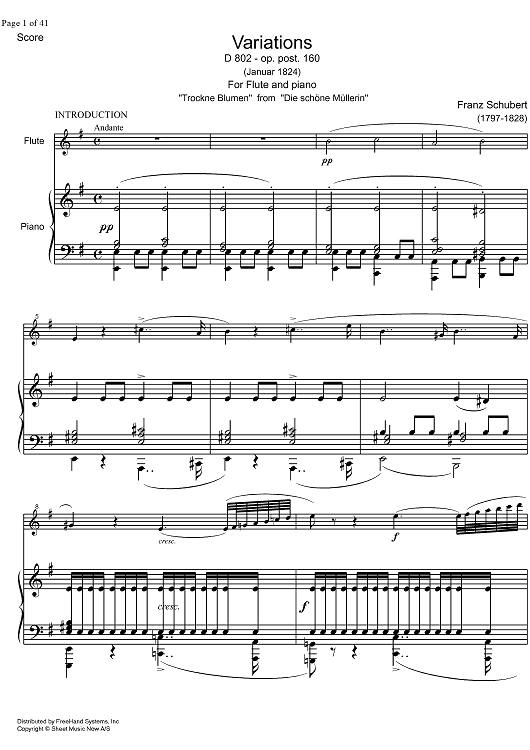 Variations D802 - Score