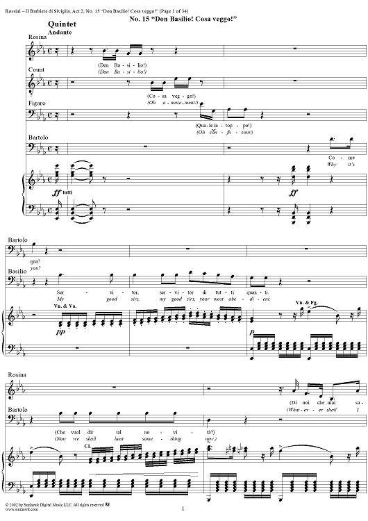Quintet: Don Basilio! Cosa veggo!, No. 15 from "Il Barbiere di Siviglia"