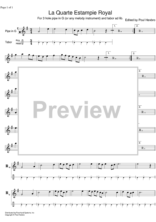 The  7 Famous French Estampies - Pipe in G