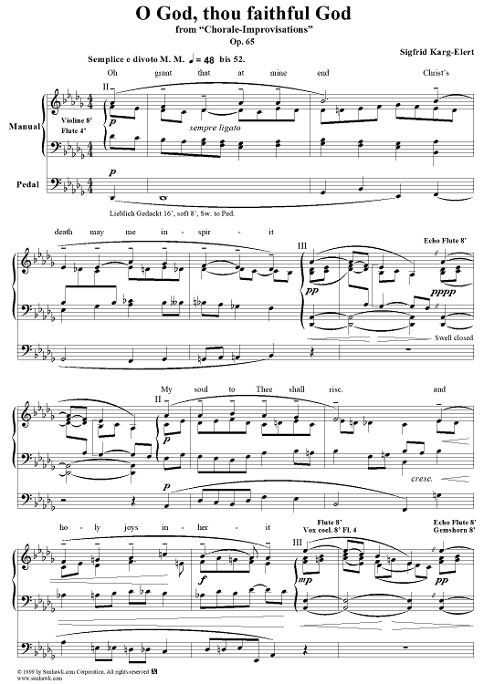 O God, thou faithful God - From "Chorale-Improvisations" Op. 65
