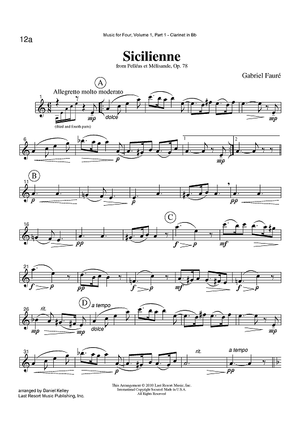 Sicilienne - from Pelléas et Mélisande, Op. 78 - Part 1 Clarinet in Bb