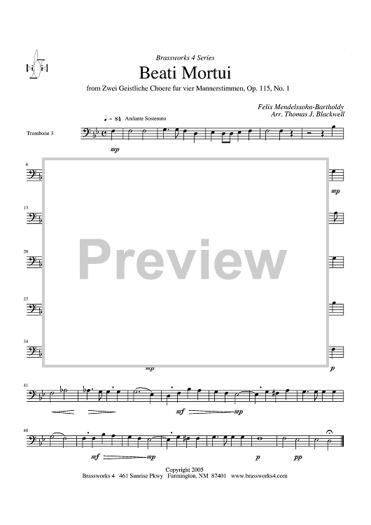 Beati Mortui - Trombone 3