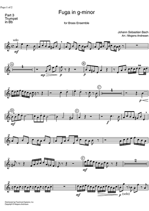 Fugue g minor BWV 578 - Trumpet in B-flat
