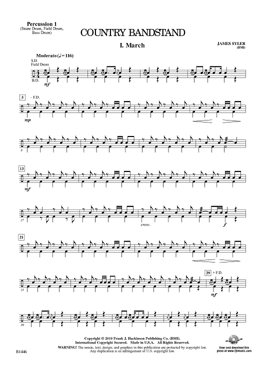 Country Bandstand - Percussion 1