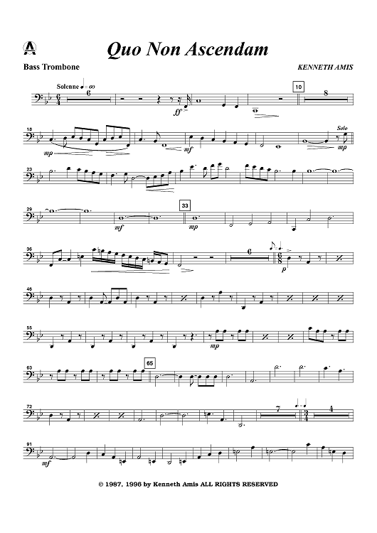 Quo Non Ascendam - Bass Trombone