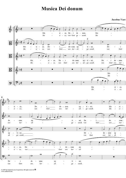 Sechs Motetten, No. 5: Musica Dei donum