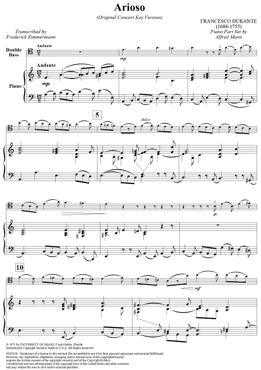 Arioso - Piano Score